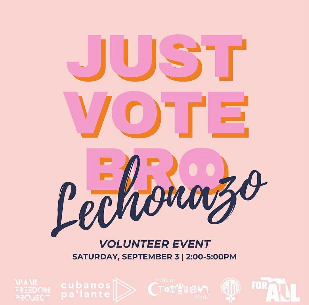 Just Vote Bro Lechonazo - Volunteer Event